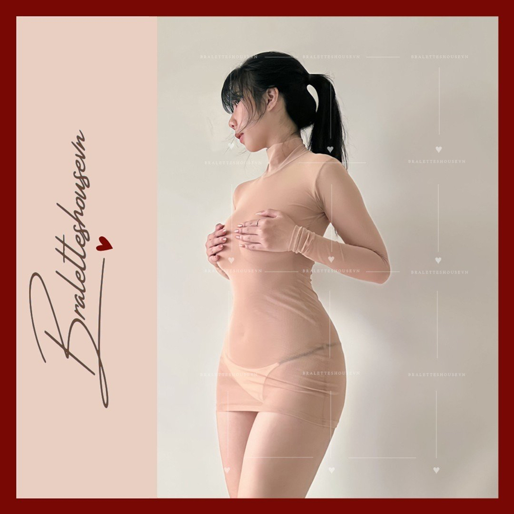 Đầm nữ xuyên thấu mỏng gợi cảm Lurer Dress S1341 co giãn chất liệu cao cấp Bralettehousevn