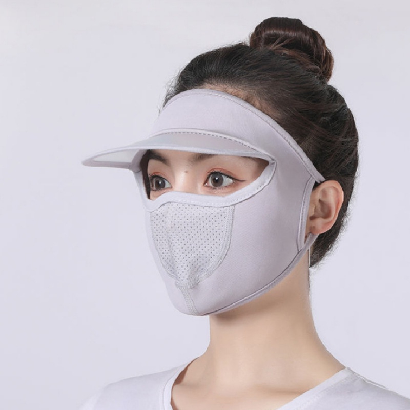Khẩu Trang Chống Nắng Kèm Lưỡi trai Chống Nắng, UV Toàn Bộ Khuôn Mặt Bằng Lụa Mát Thoáng Khí (sỉ rẻ )