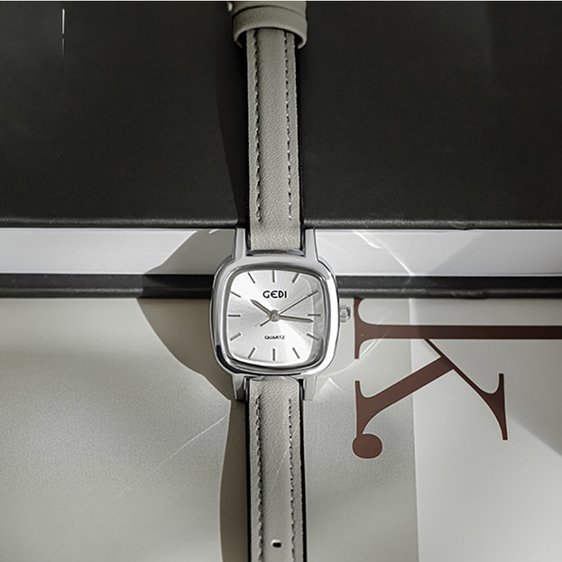 Đồng hồ nữ đeo tay dây da mặt vuông đẹp chống nước chính hãng LaCy Watch V27