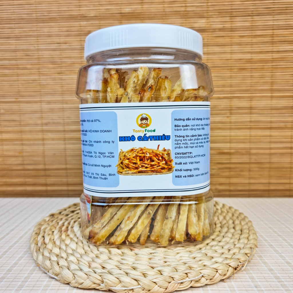 Khô Cá Thiều Dry Food, Cá Khô Tẩm Gia Vị Hàng Chất Lượng Loại 1 Hũ Vuông 500G
