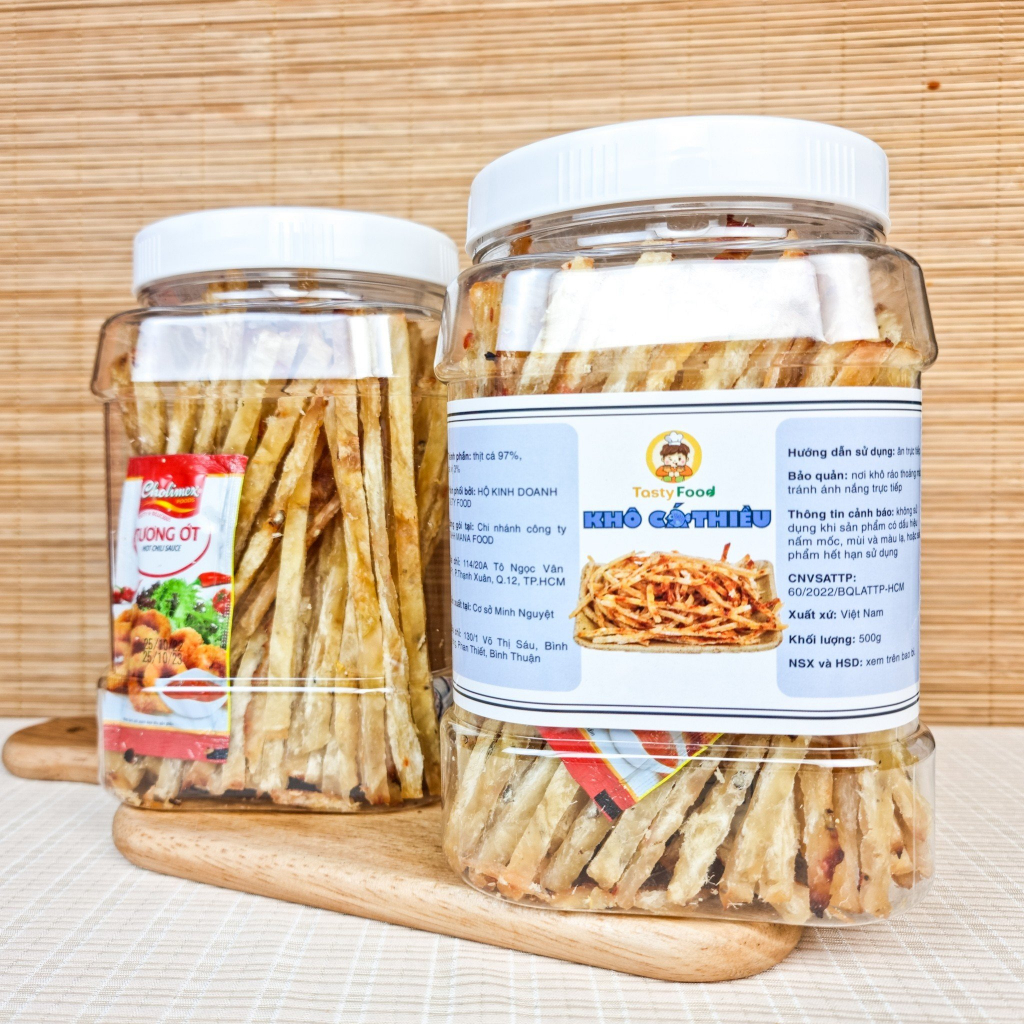 Khô Cá Thiều Dry Food, Cá Khô Tẩm Gia Vị Hàng Chất Lượng Loại 1 Hũ Vuông 500G