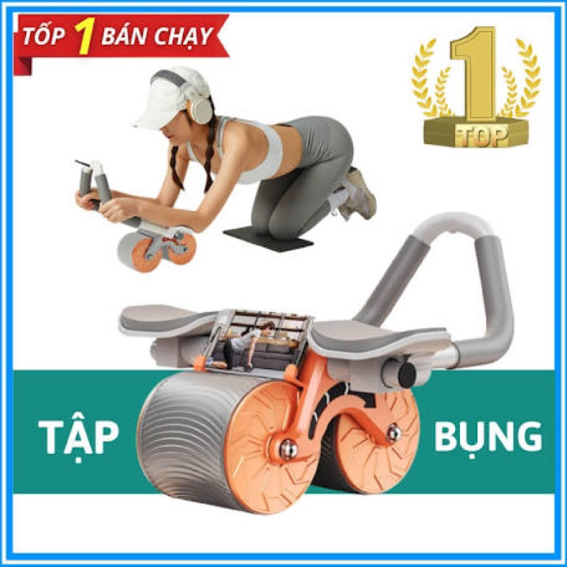 { Hàng Loại 1 } Con Lăn Tập Cơ Bụng Có Bệ Tỳ Thế Hệ Mới Có Đồng Hồ TKDT