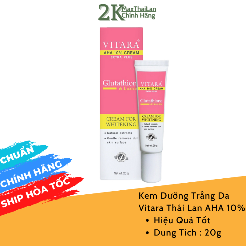 Kem Dưỡng Trắng Da AHA 10% Dành Cho Da Nám Sạm Tàn Nhang Da Không Đều Màu Vitara Thái Lan 20Gr