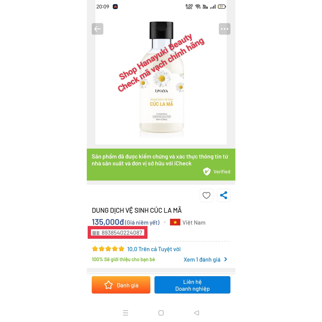 Dung dịch vệ sinh Cúc La Mã ONAYA 120ml-Giúp sạch, thoáng mát, thơm, khử mùi vùng kín