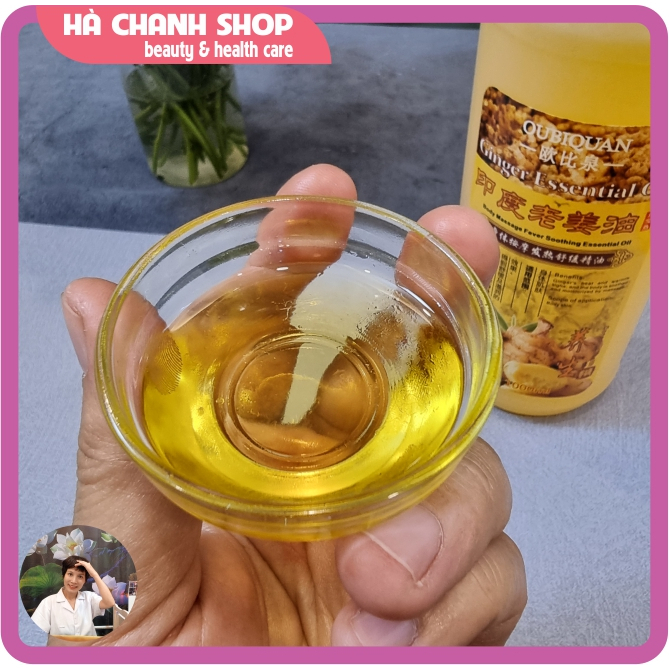 Dầu Massage Body OUBIQUAN Dầu Gừng Già Ấn Độ Nóng Ấm Thông Kinh Lạc Mát Xa Toàn Thân Đậm Đặc Hương Gừng Thơm Chai 1000ml