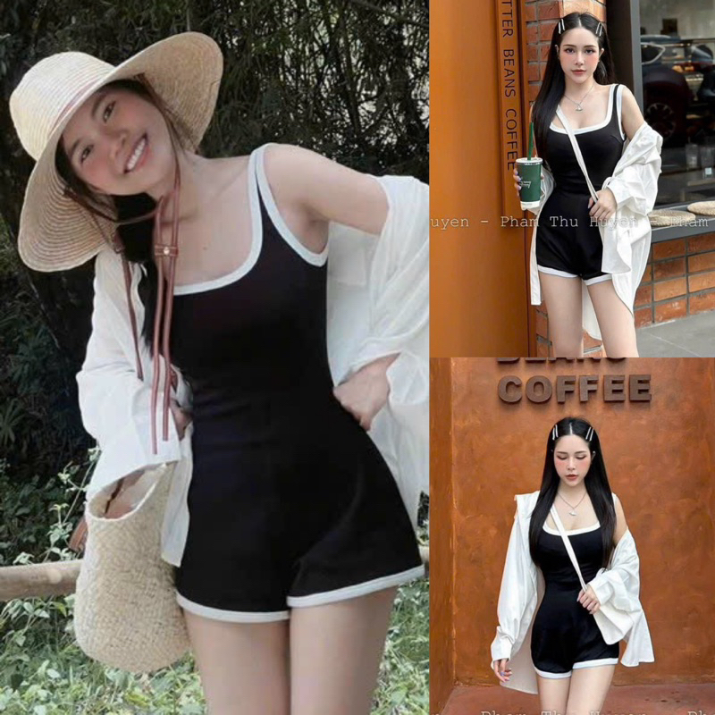 Set Jum Body Đùi Viền Dây Bản Tăm Zip +  Sơ Mi Trắng Đũi Cao Cấp