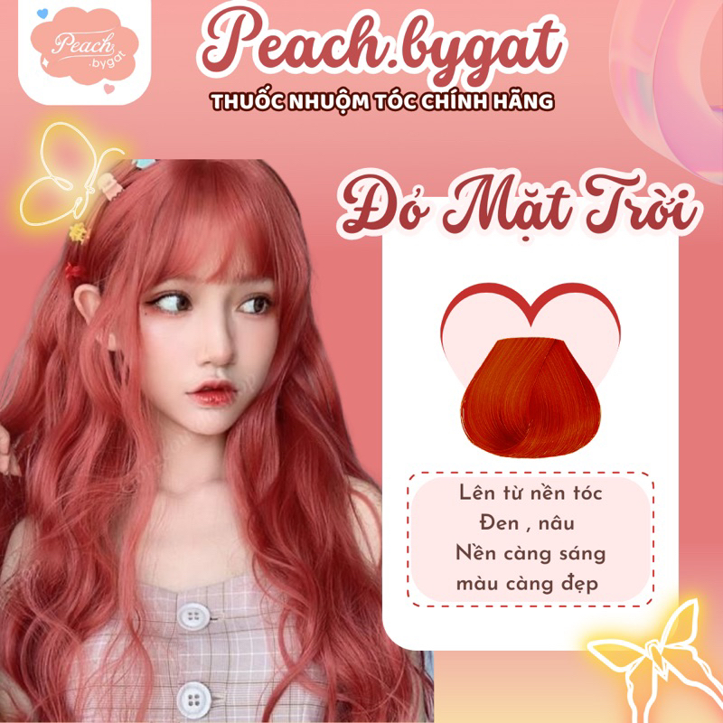 Thuốc nhuộm tóc ĐỎ MẶT TRỜI không cần dùng thuốc tẩy tóc của Peachbygat , Peach bygat