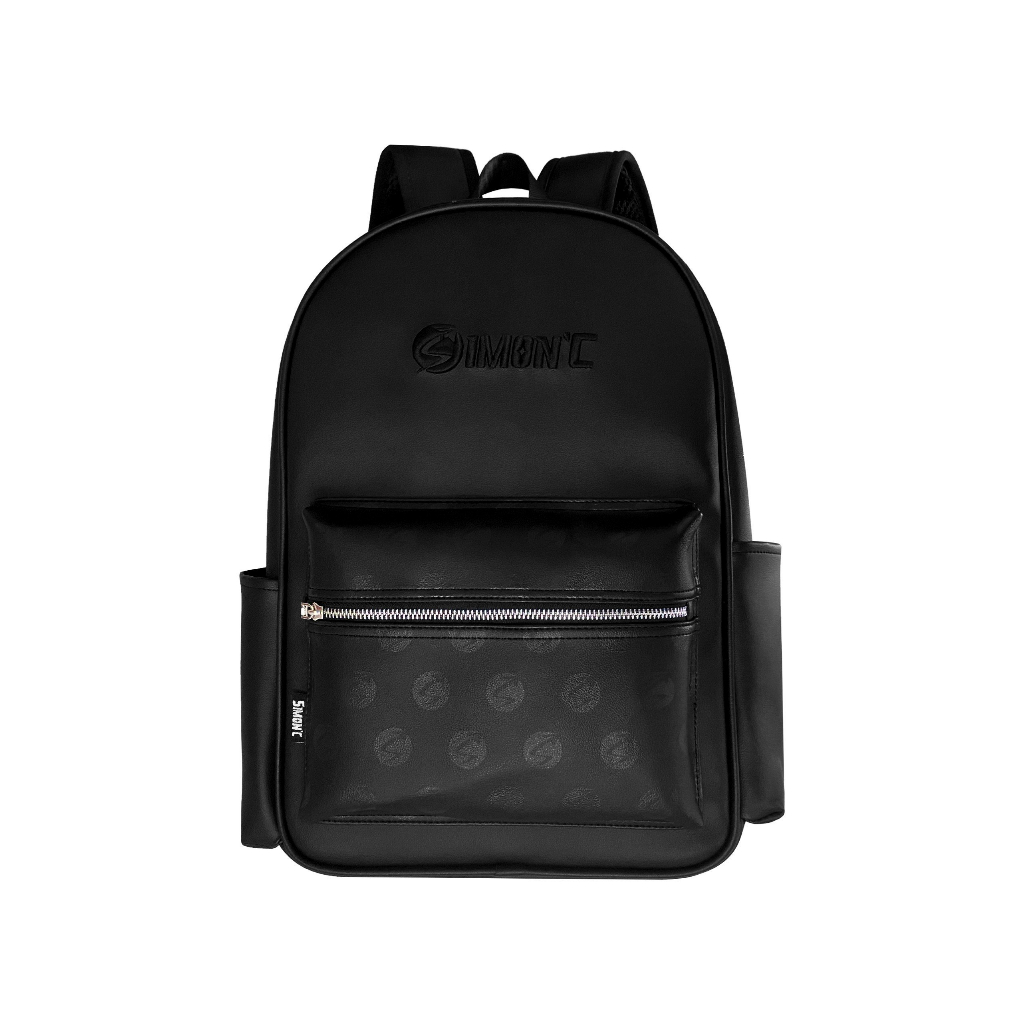 Balo Unisex SIMON'C BASIC BACKPACK Da Simili - ĐEN Ngăn Chống Sốc Laptop 15.6inch