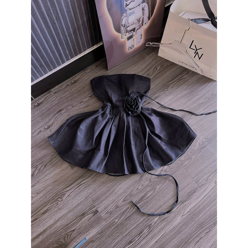 Đầm Ống Cúp Jeans Mềm Cao Cấp Kèm Dây Hoa