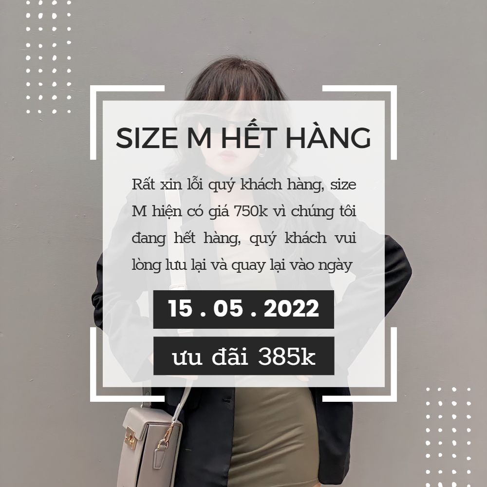 Áo Blazer dáng công sở có độn vai màu đen Darkie Crista Tigma - Freesize