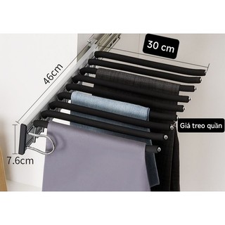 Giá treo quần dài có ray trượt kéo gắn trong tủ /ray kéo treo quần/giá vắt quần Âu thanh nặng chắc chắn