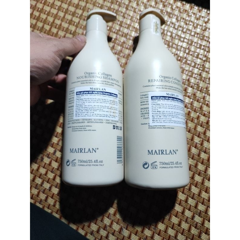 Cặp Dầu Gội Xả Mairlan Organic Collagen   750ml x2