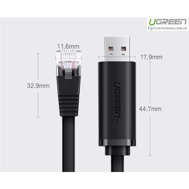 Cáp lập trình Console USB to RJ45 FTDI cao cấp Ugreen 50773 dài 1,5m - Hàng chính hãng