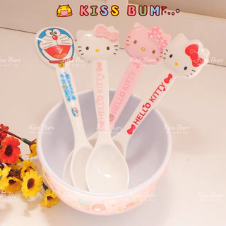 Thìa muỗng nhựa melamine 3D HelloKitty, Kuromi, Melody, Cinamoroll,  Shin Chan, Doremon Doraemon