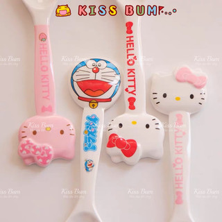 Thìa muỗng nhựa melamine 3D HelloKitty, Kuromi, Melody, Cinamoroll,  Shin Chan, Doremon Doraemon