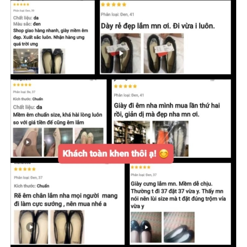 Giày Bệt Nữ Xuất Dư TBOE, Giày Búp Bê Da Mềm Êm Chân.