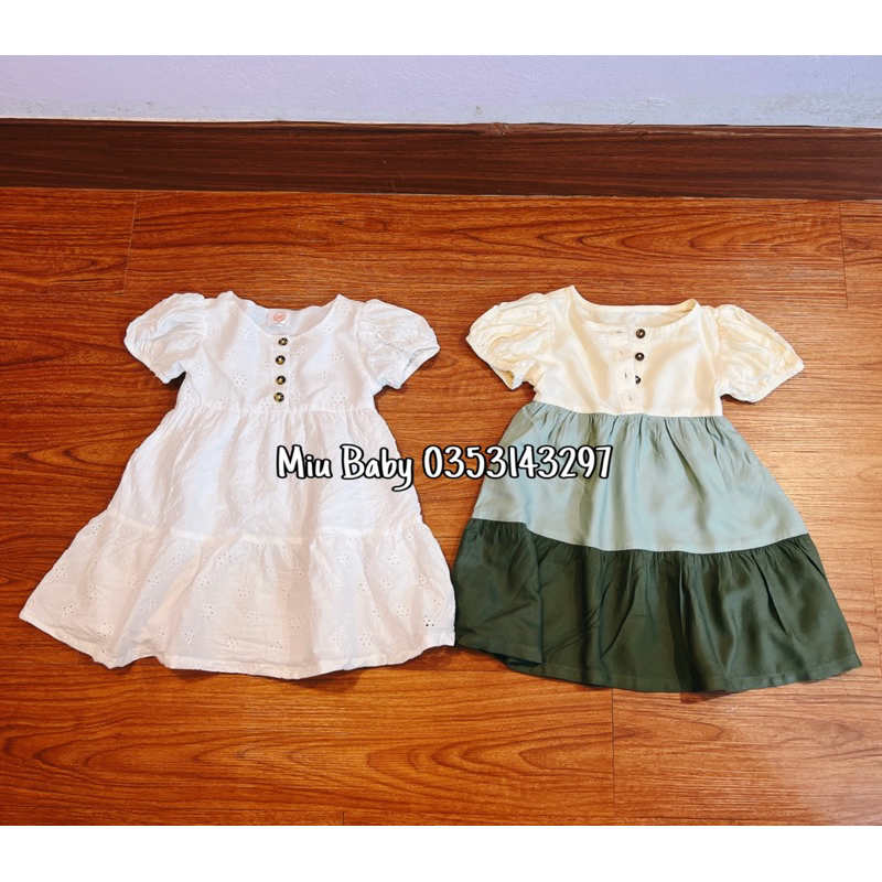 (Ảnh bé mặc) Váy bồng tay 3 tầng xuất dư bé gái (12m-5y)