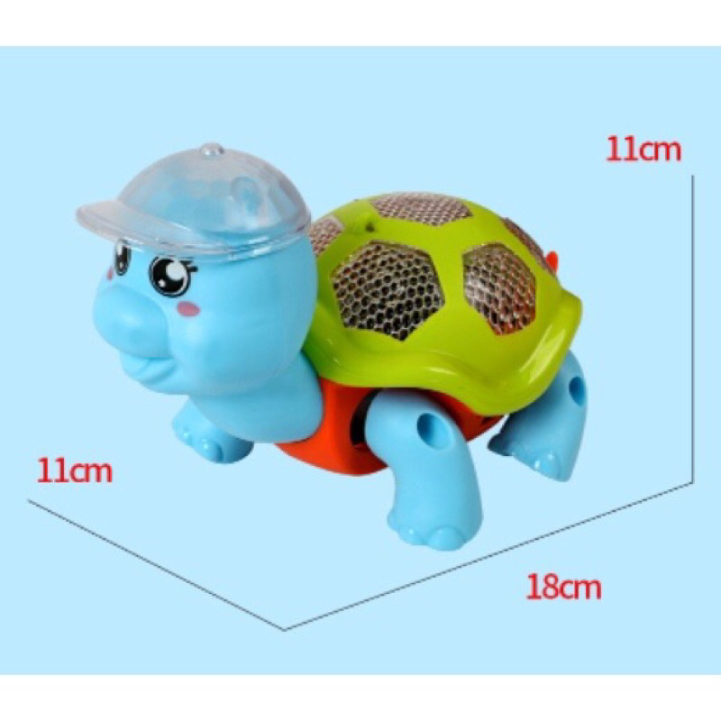 Đồ chơi cho bé con rùa biết đi nhún nhảy chạy pin có nhạc và đèn phát sáng