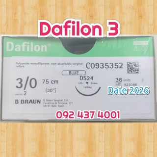 Chỉ phẫu thuật Dafilon 3/0, BBraun, dài 75 cm,kim tam giác.