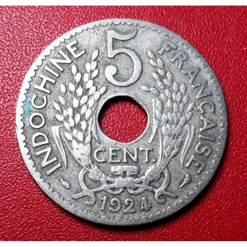 Đồng xu 5 cent Đông Dương năm 1924 ( Hiếm gặp)