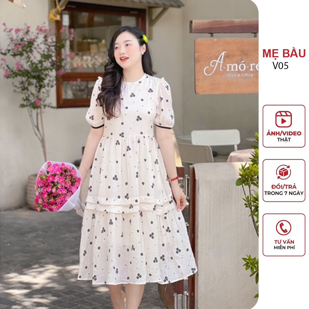 ĐẦM VÁY BẦU CÔNG SỞ MÙA HÈ HÀNG THIẾT KẾ DÁNG SUÔNG DÀI CHẤT ĐẸP - ĐẦM BẦU BABYDOLL THỜI TRANG THIẾT KẾ FREESIZE