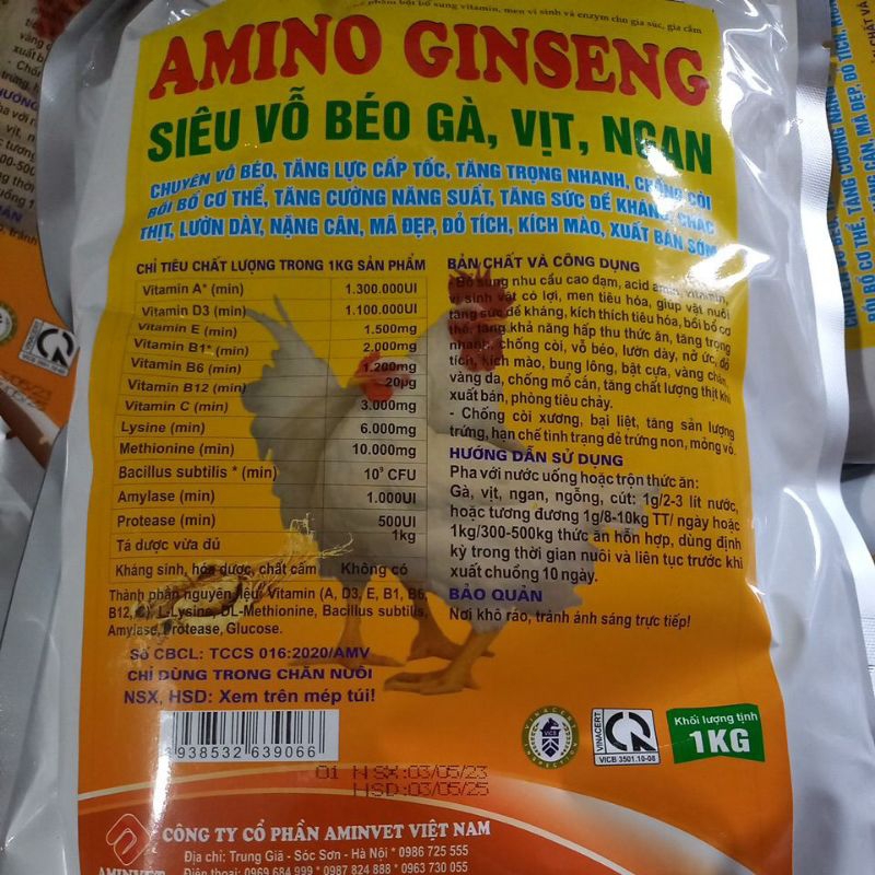 Siêu vỗ béo gà, vịt, ngan 200g, 1kg