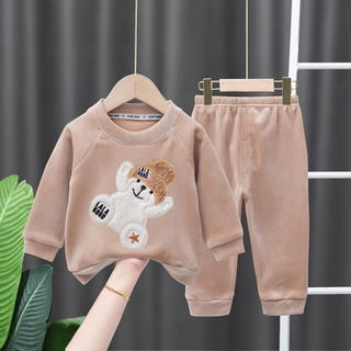  Bộ nhung siêu vip thêu gấu thỏ cao cấp lót lông nhung dày ấm hàng quảng châu cho bé 7-60kg 