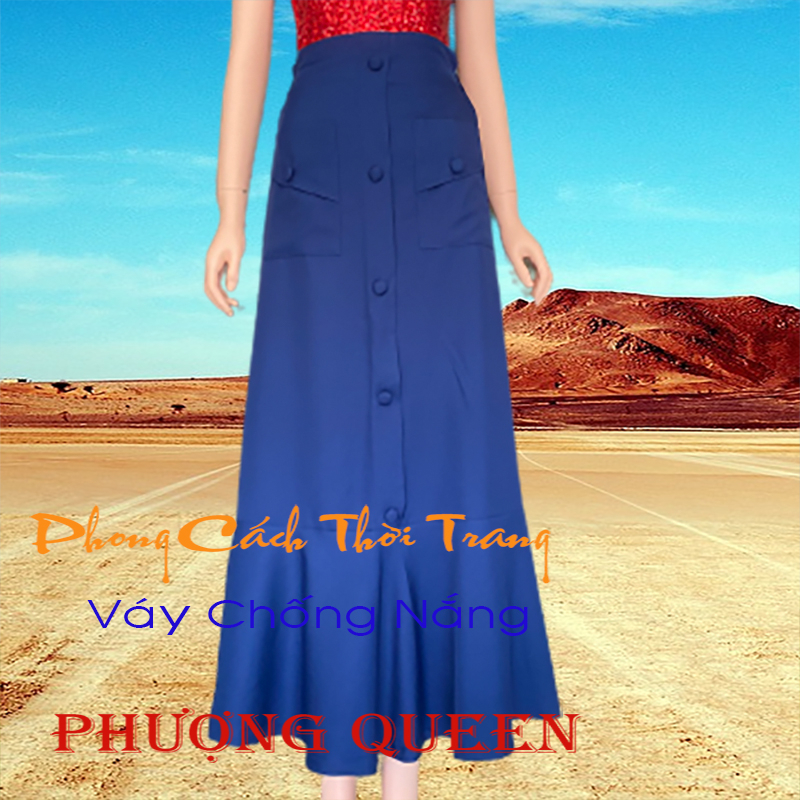 V 014 VÁY CHỐNG NẮNG MẪU MỚI PHƯỢNG QUEEN, Vải dày và mềm mại, Che phủ rộng, Chống tia UV tốt.