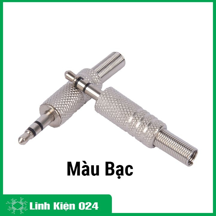 Jack chuyển đổi  3.5mm đực vỏ kim loại mạ vàng / bạc