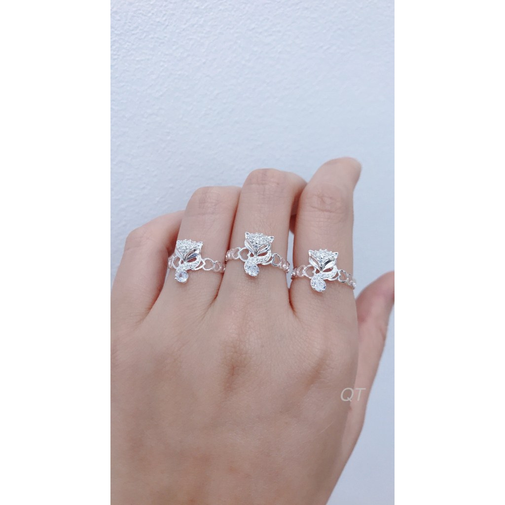 Nhẫn bạc hồ ly - Bạc kim hưng