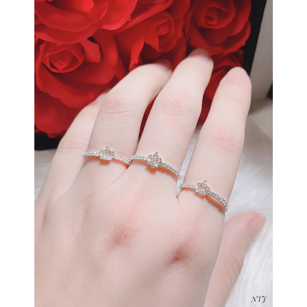 Nhẫn vương miện nhỏ xinh - Bạc kim hưng
