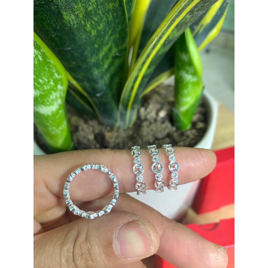 Nhẫn kim tiền mẫu mới - Bạc kim hưng