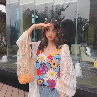 Áo ba lỗ hoa len móc [ Hàng order ]
