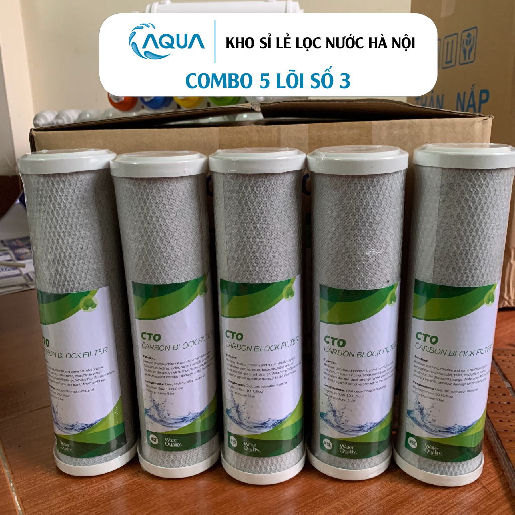Combo 5 lõi lọc nước số 3 Chính hãng, sử dụng tất cả máy lọc nước Kangaroo, Karofi, Sunhouse, AquA chính hãng