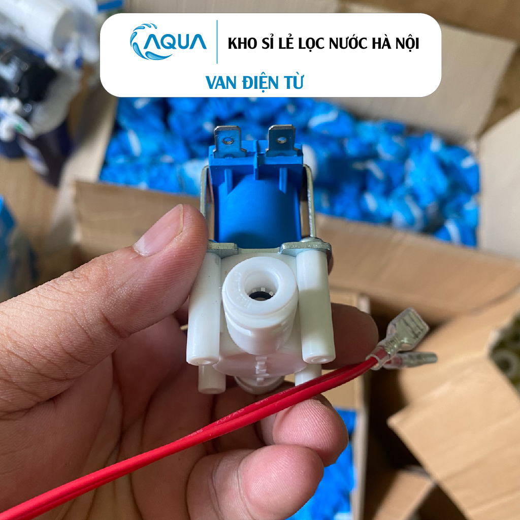 Van điện từ 24V máy lọc nước 2 đầu phi 6 in chữ dập chìm thân cao cấp