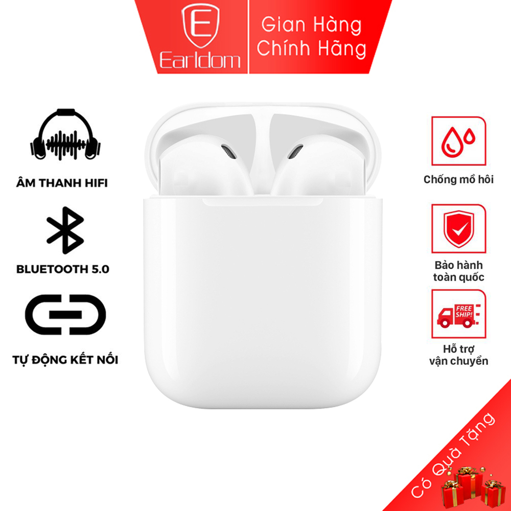 Tai nghe bluetooth True wireless Tws8 chính hãng Earldom thiết kế nhỏ gọn âm thanh sống động