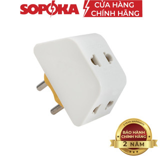 Đầu nối chia điện 3 cửa sopoka p11 chịu tải 2200w - bảo hành 2 năm 1 đổi 1-ổ chia điện 1 ra 3 sopoka p11