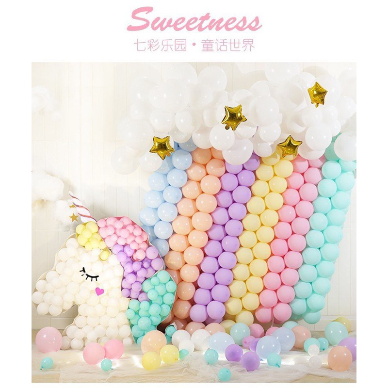 100 Bong bóng pastel tròn 10in thổi ra 25cm