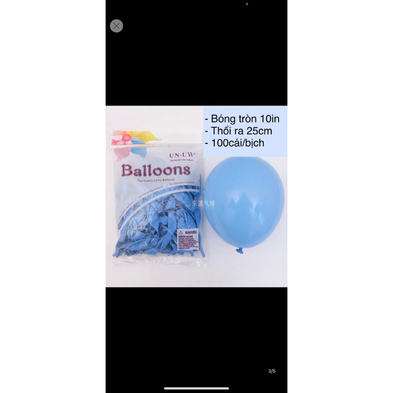 100 Bong bóng pastel tròn 10in thổi ra 25cm