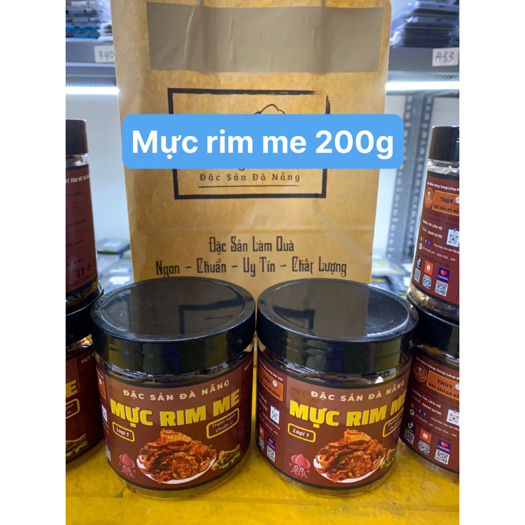 Đặc sản Đà Nẵng, Mực rim me nguyên con, hàng loại 1, siz 200g / hộp /