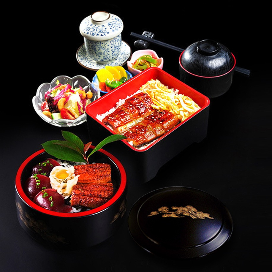 Hộp Cơm Lươn Nhật Bản Hoa Văn Bàng Nhựa Cao Cấp