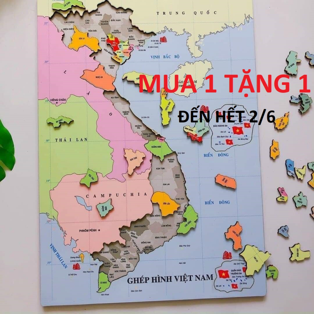 Đồ chơi GHÉP HÌNH BẢNĐỒ VIỆT NAM A3