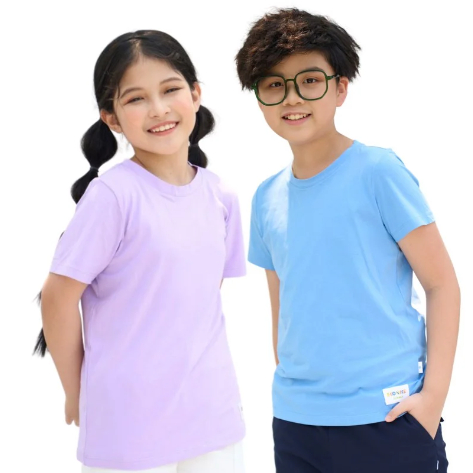 Áo thun trẻ em trơn chất liệu cotton mặc mát, dáng đẹp