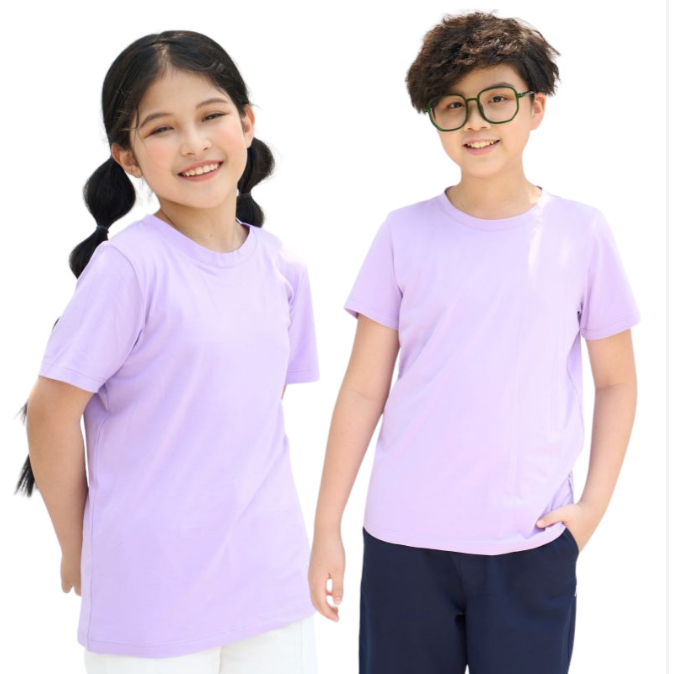 Áo thun trẻ em trơn chất liệu cotton mặc mát, dáng đẹp