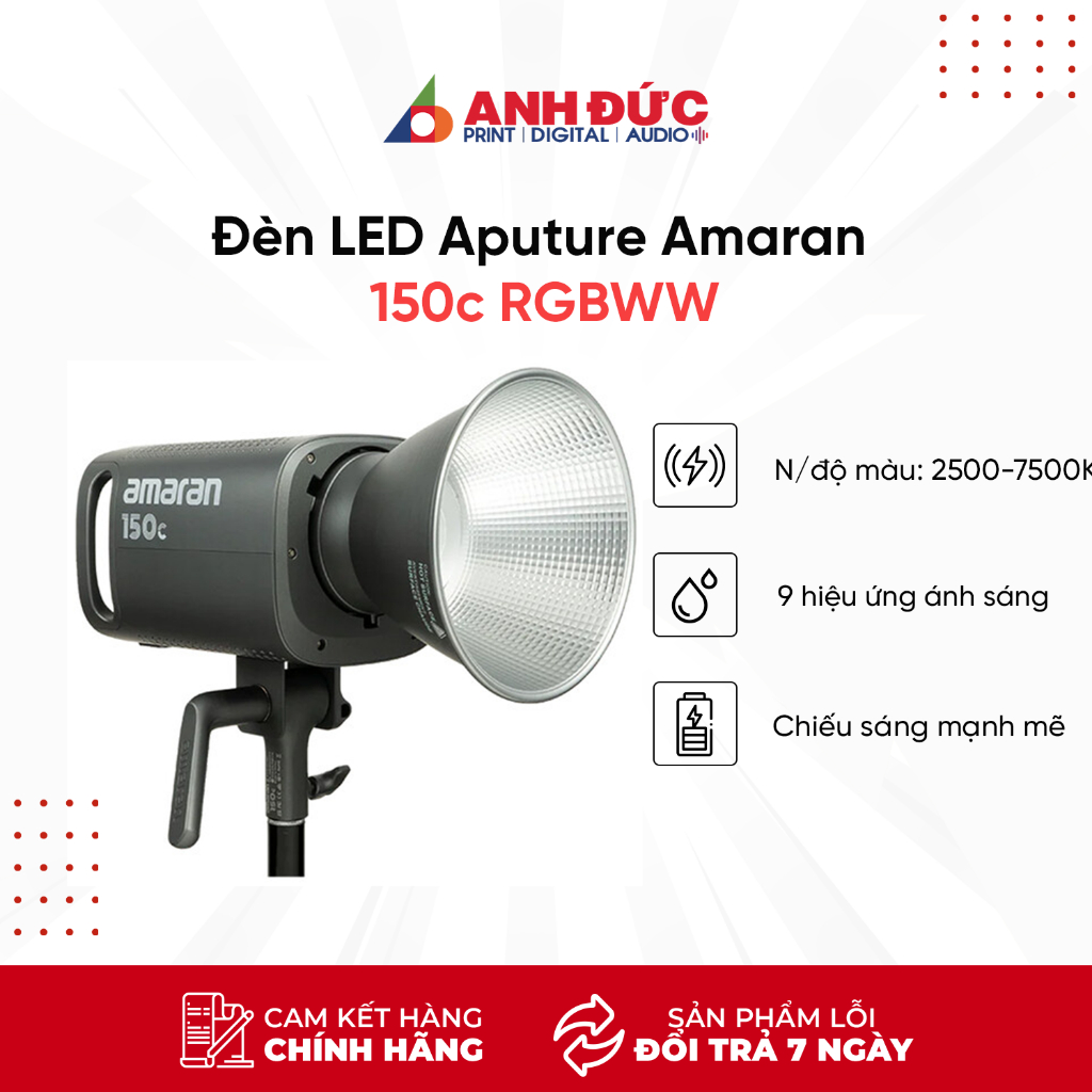 Đèn LED Aputure Amaran 150c RGBWW Full-Color 150W - Hàng Chính Hãng BH 12 Tháng