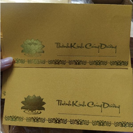 COMBO 20 BÌ THƯ THÀNH KÍNH CÚNG DƯỜNG 16.5X8CM GIẤY KIM TUYẾN SIÊU ĐẸP