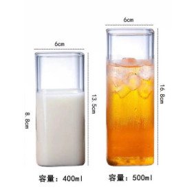 Ly thủy tinh vuông 400ml ~ 500ml (Thủy tinh chịu nhiệt Borosilicat)