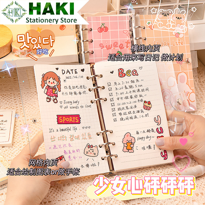 Sổ còng bìa PVC HAKI 200 trang phong cách hoạt hình dễ thương S01