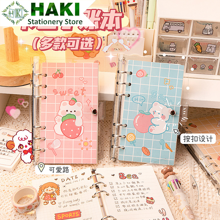 Sổ còng bìa PVC HAKI 200 trang phong cách hoạt hình dễ thương S01