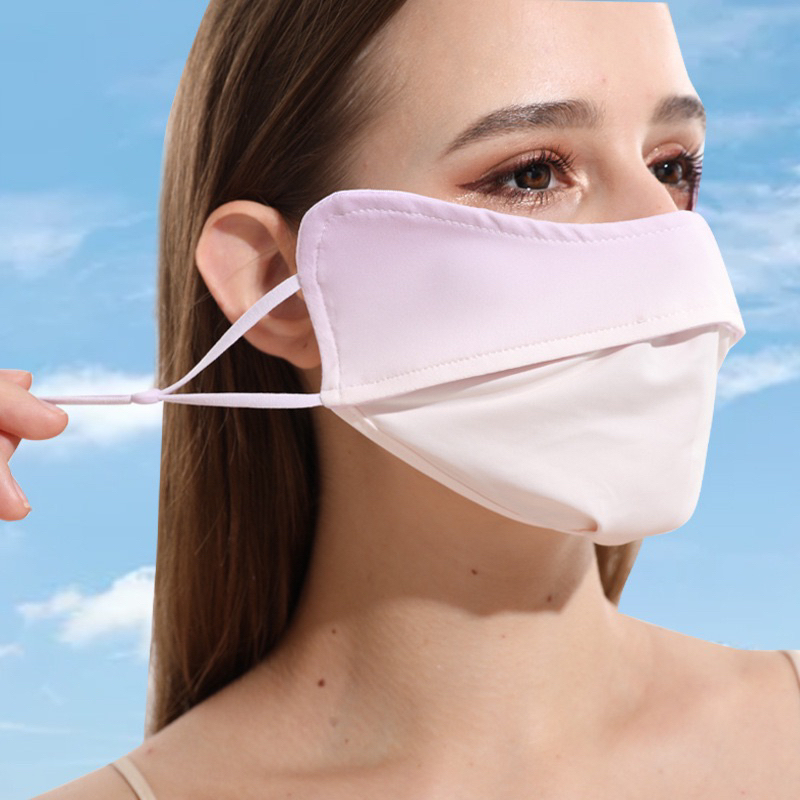 Khẩu Trang Chống Nắng Tia UV UPF 50+ Ba Chiều Bằng Vải Lụa Mát Thoáng Khí Bảo Vệ Mắt Khi Đi Xe Đạp/Ngoài Trời Cho Nữ